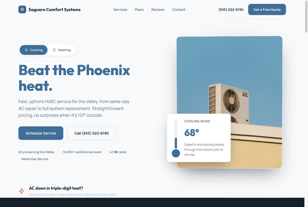 HVAC website preview