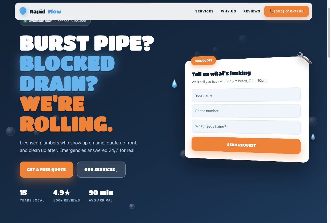 Plumber website preview