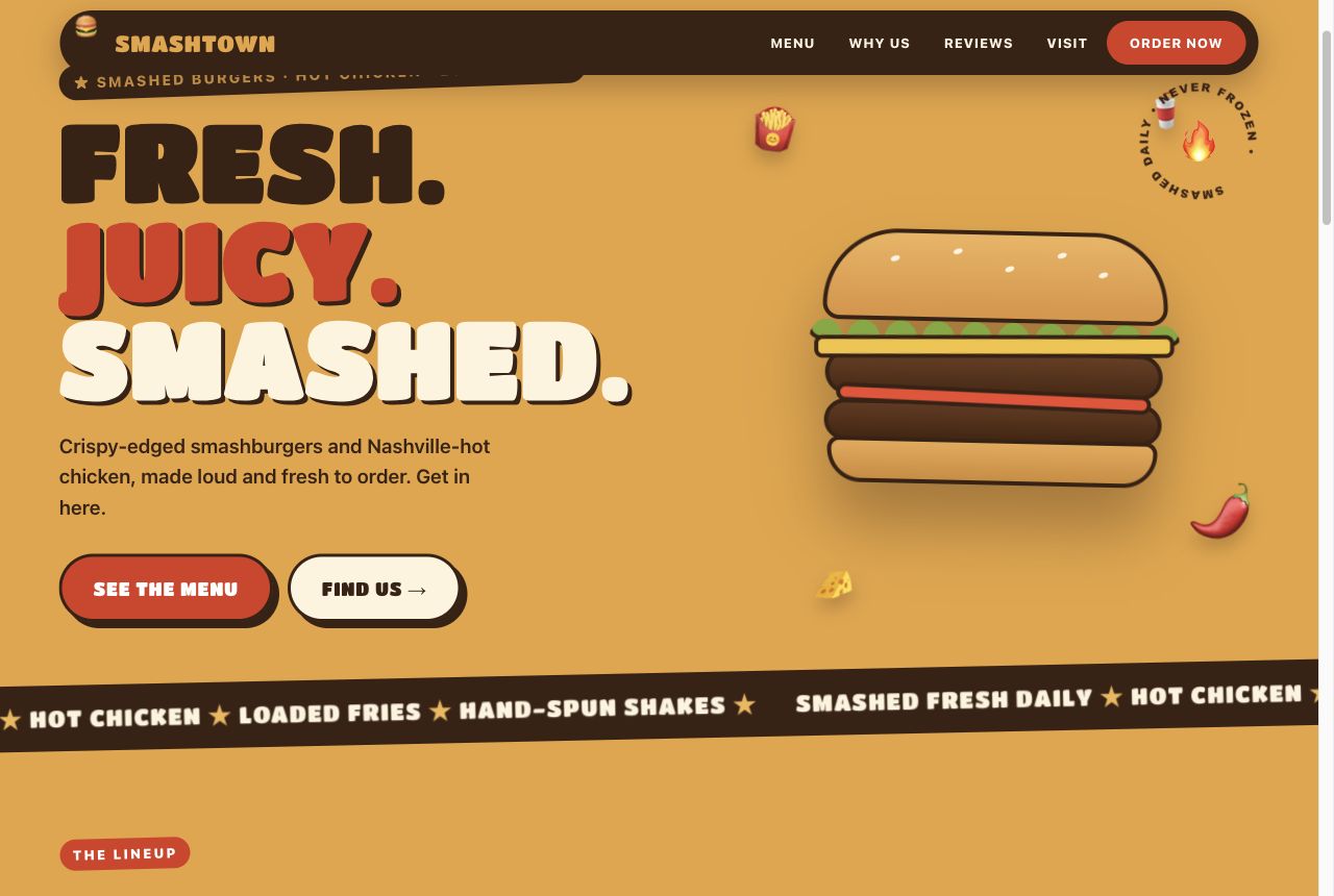 Restaurant website preview