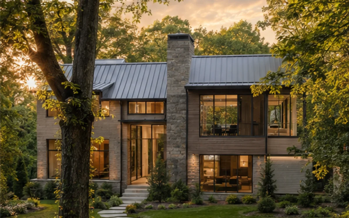 Modern home real estate concept